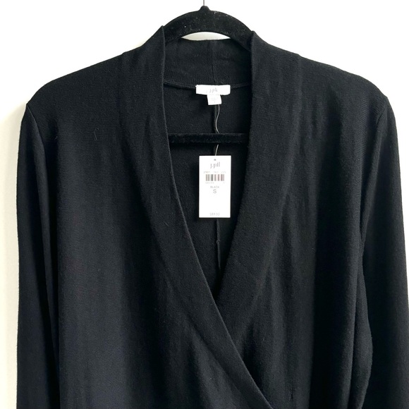 J Jill Seamed Wrap Long Sleeves Sweater Black Size Small - Picture 4 of 12